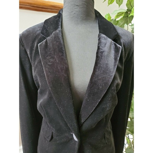 Daisy Fuentes Women's Black Polyester Long Sleeve One Buttons Fitted Blazer XL - Picture 3 of 16